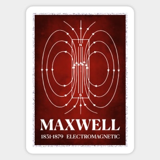 Magnetic lines James Clerk Maxwell electromagnetic waves Poster Sticker